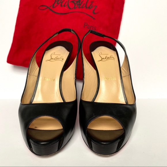 Christian Louboutin Open Toe 39 Black ❤️❤️❤️ - Picture 5 of 7